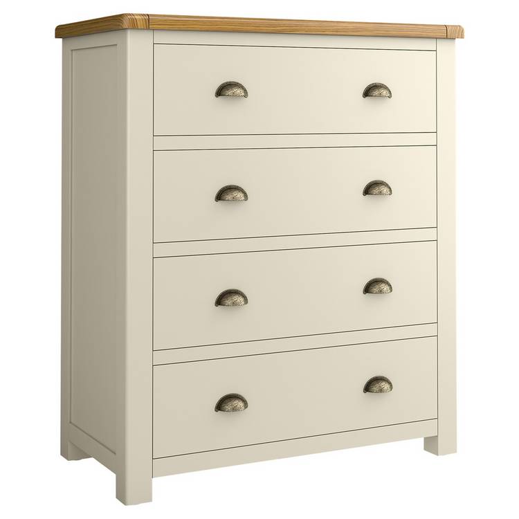 Argos Home Kent 4 Wide Chest of Drawer - Cream and Oak 0