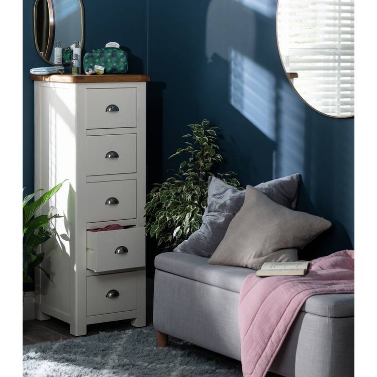 Argos Home Kent 5 Drawer Tallboy - Cream  And Oak 0