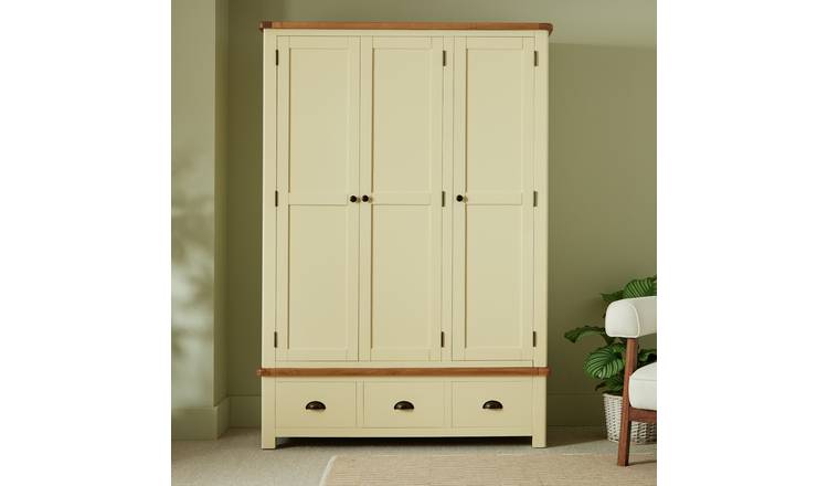 Argos Home Kent 3 Door 3 Drawer Wardrobe - Cream & Oak