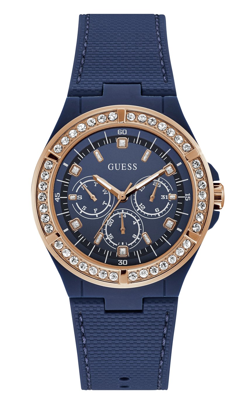 Guess Ladies Blue Silicone Strap Watch