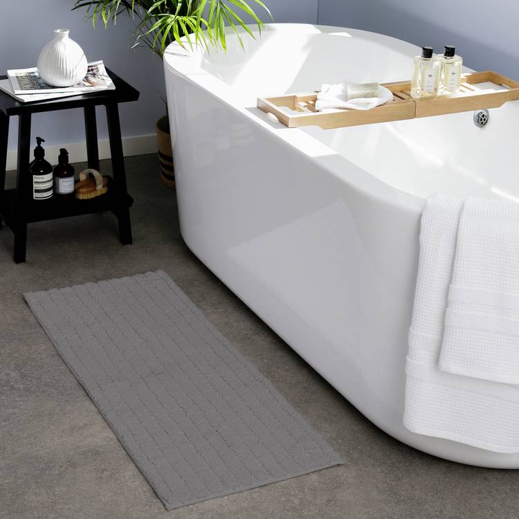 Habitat Quick Dry Dark Grey Cut Pile Bath Runner - 100x40cm 0