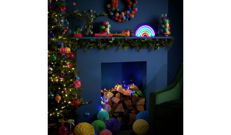 Argos Home Battery Neon Rainbow Christmas Light