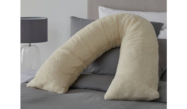 Argos Home Fleecy V Shape Pillow - Cream