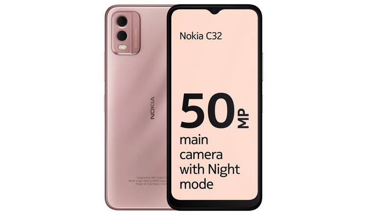SIM Free Nokia C32 64GB Mobile Phone - Pink