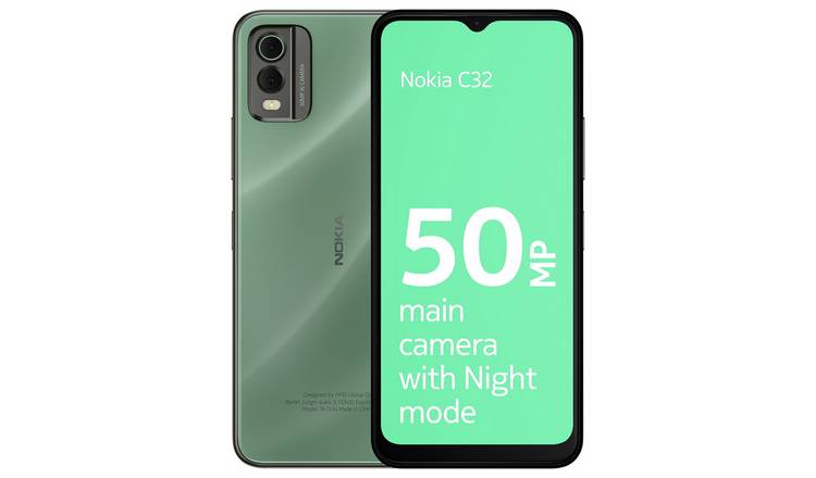 SIM Free Nokia C32 64GB Mobile Phone - Green