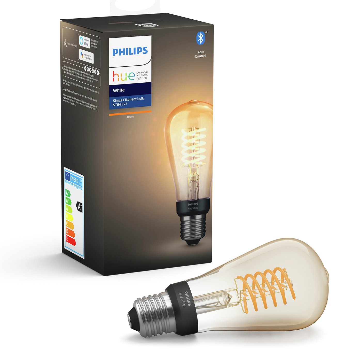 Philips Hue ST64 White Smart Filament Bulb with Bluetooth