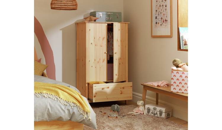 Argos Home Kids Scandinavia Short 2 Door Wardrobe - Pine