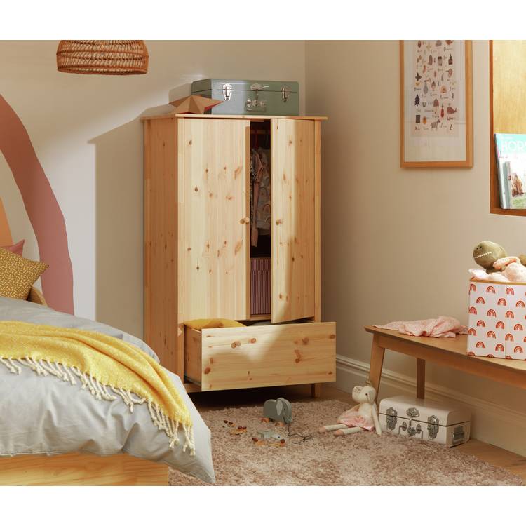 Argos Home Kids Scandinavia Short 2 Door Wardrobe - Pine 0