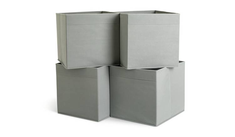 Buy Habitat Set of 4 Squares Boxes - Grey, Cube storage boxes