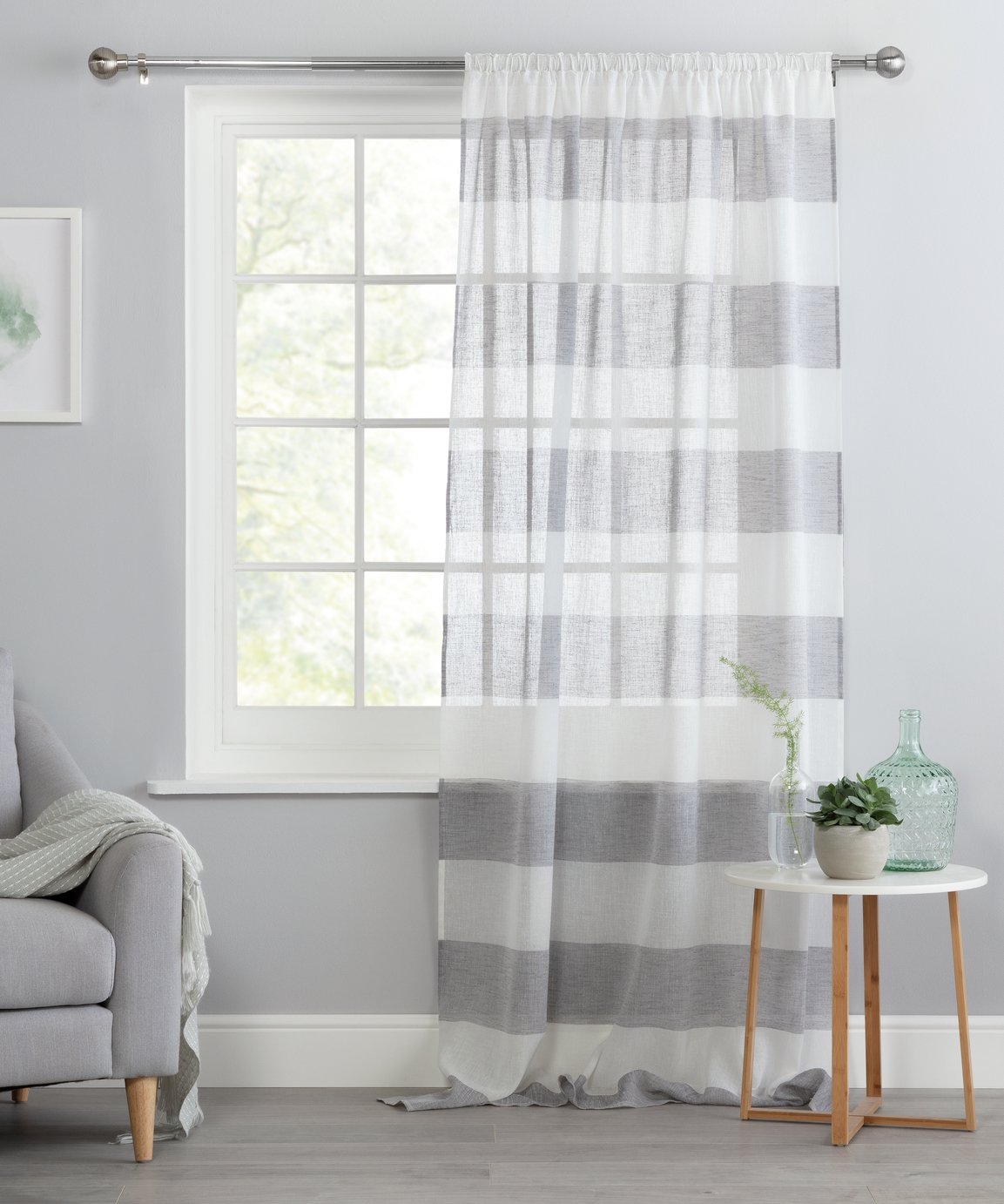 Argos Home Linen Look Stripe Voile Curtain Panel Reviews Updated June