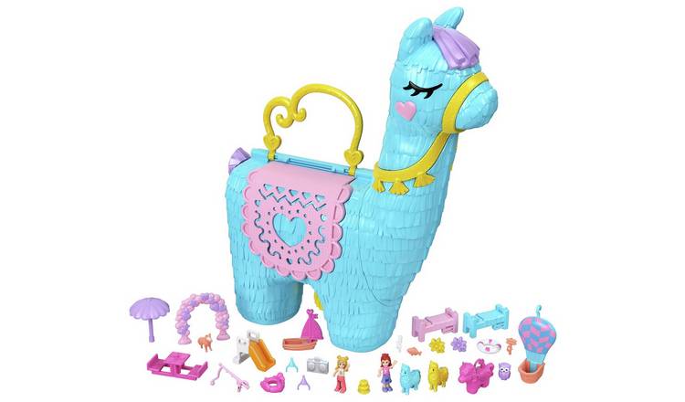 Polly Pocket Pinata Party Compact Playset with 2 Micro Dolls & Accessories,  Travel Toys 