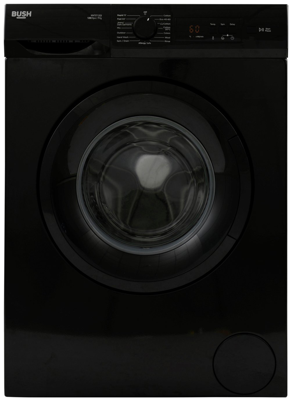 Bush WMT0712EB 7KG 1200 Spin Washing Machine - Black
