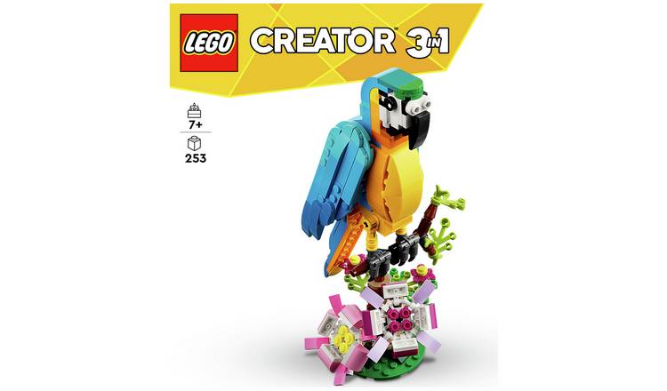 LEGO Creator 3 in 1 Exotic Parrot Animals Building Toy 31136