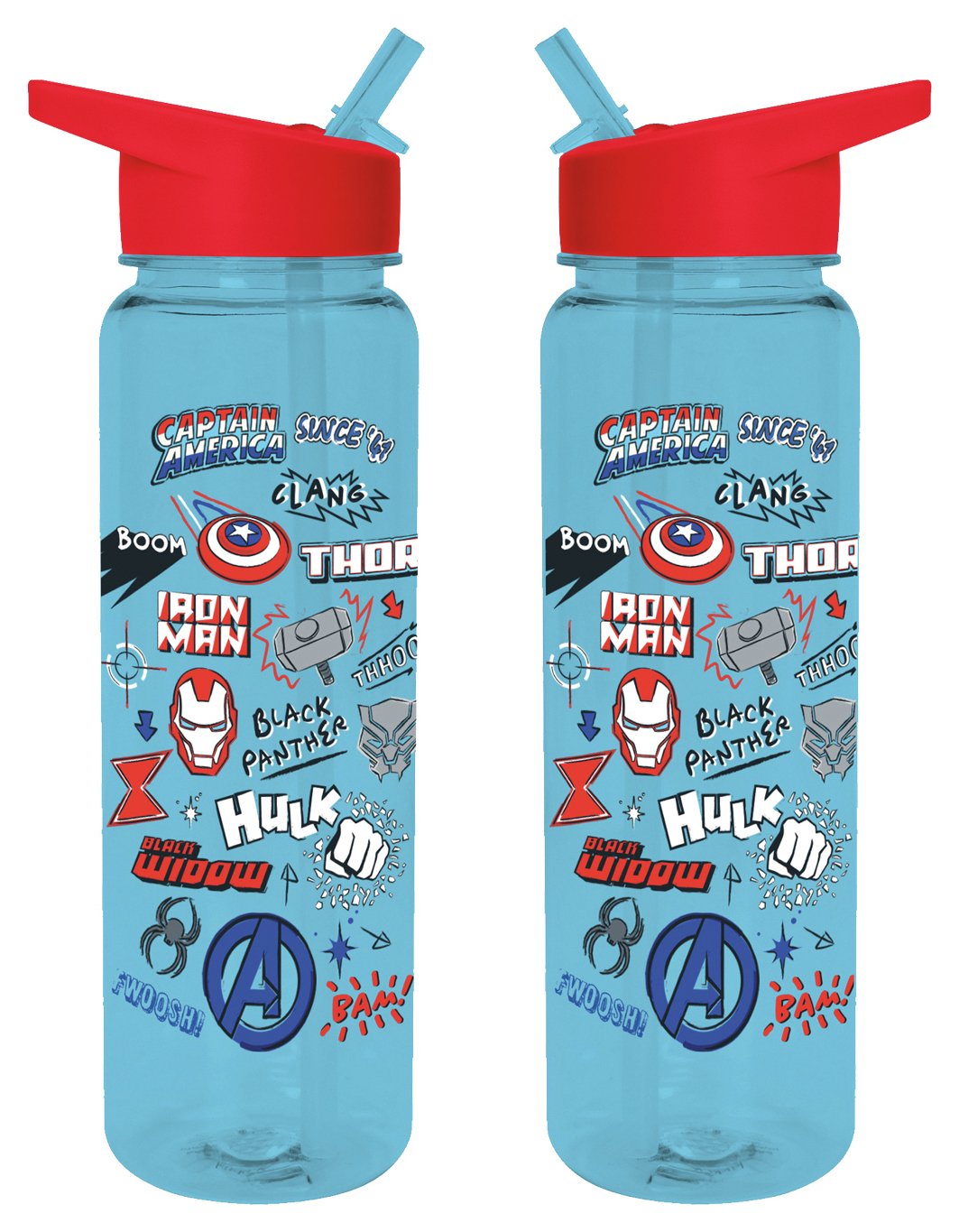 Avengers Blue & Red Sipper Water Bottle - 700ml