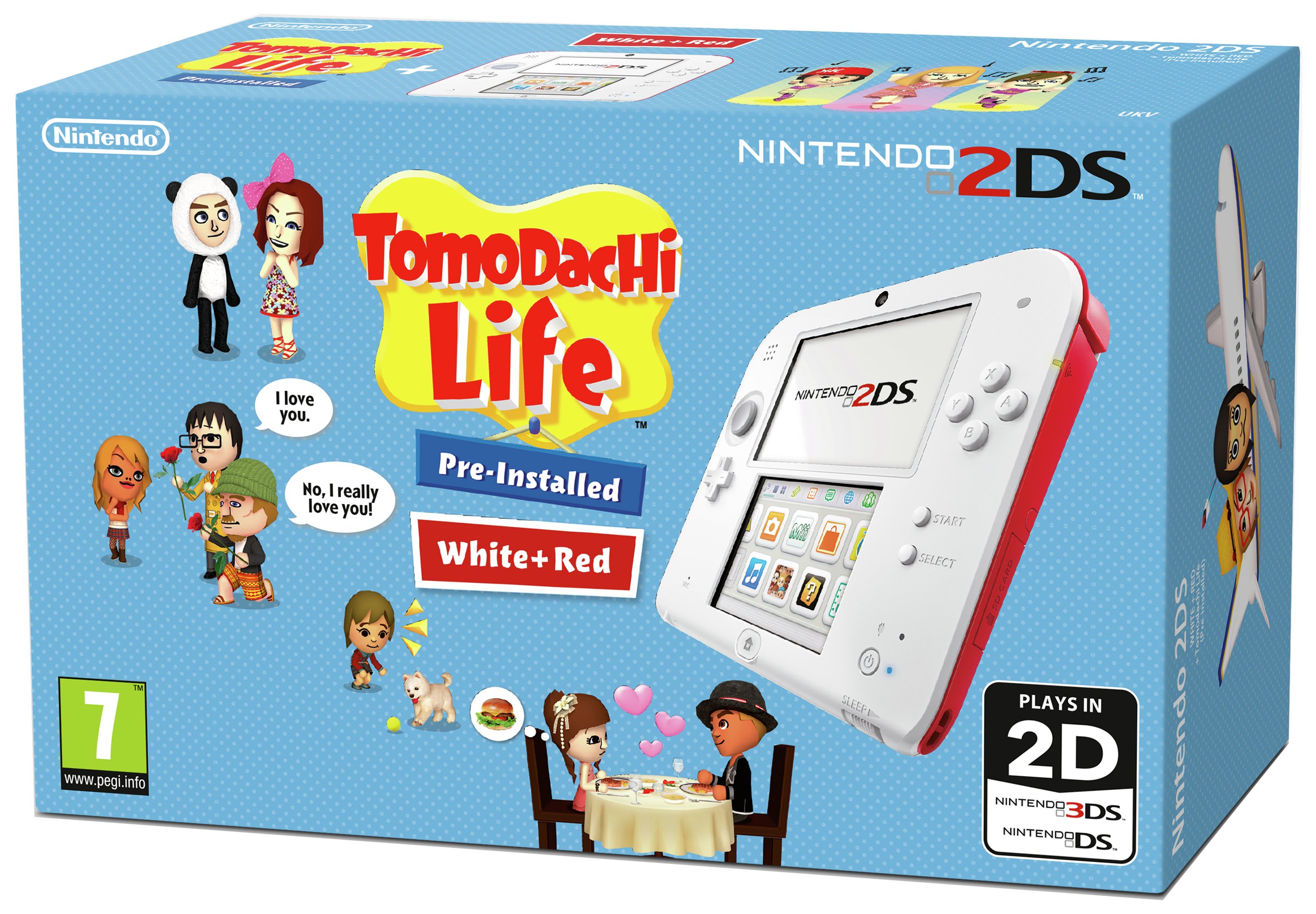 Nintendo 2DS White / Red and Tomodachi Life Game