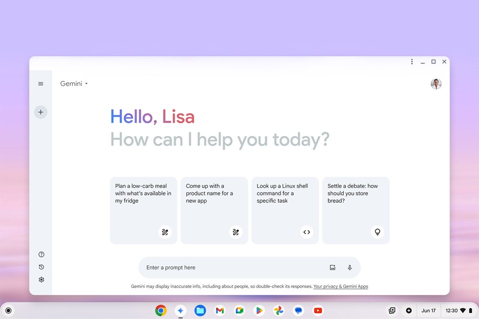 Google's AI, Gemini user interface on a laptop screen.
