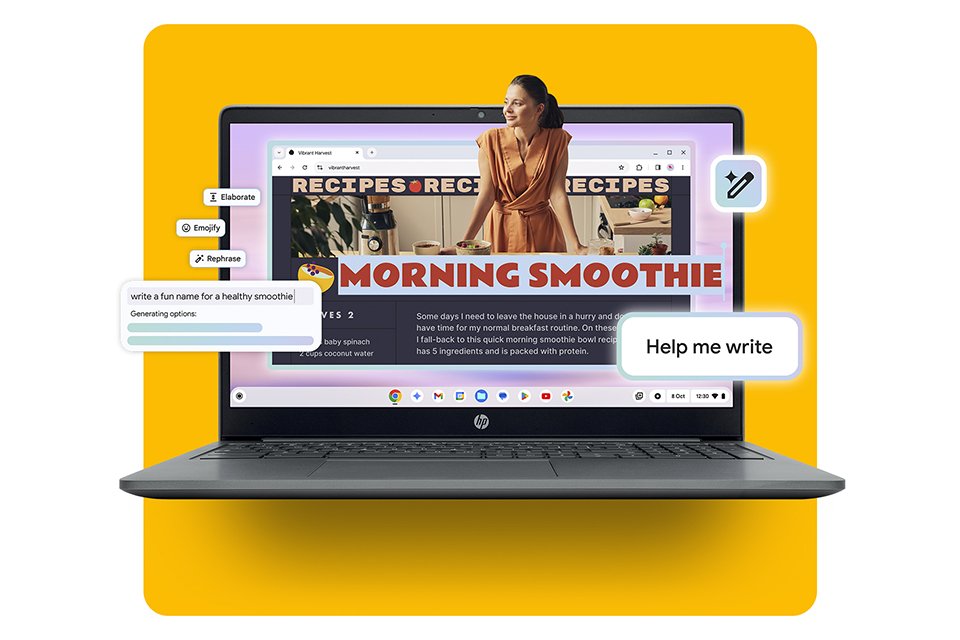 Google's generative AI on a Chromebook screen.