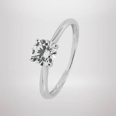 A Revere 9ct White Gold Cubic Zirconia Engagement Ring in size M.