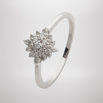  A Revere 9ct White Gold 0.25ct Diamond Cluster ring in size Q.