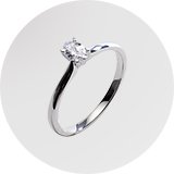 A Pure Brilliance 9ct White Gold 0.25ct Lab Diamond Ring in size I.