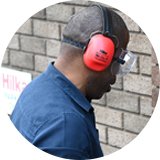 Hilka Collapsible Ear Defenders in red.