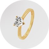 A Revere 9ct Gold Cubic Zirconia Engagement Ring in size R.