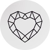 Heart cut stone.