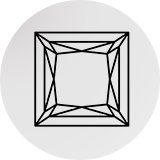 Princess cut stone.