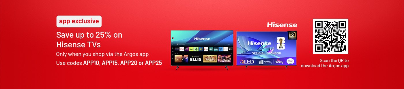 Save up to 25% on selected Hisense TVs. download the app.