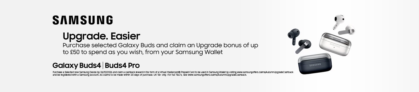 Samsung. Upgrade. Easier. Galaxy Buds4 | Buds4 pro.