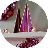 Habitat Assorted Christmas Tree Shaped Ornaments in Pink & Red.