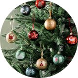 Christmas baubles.