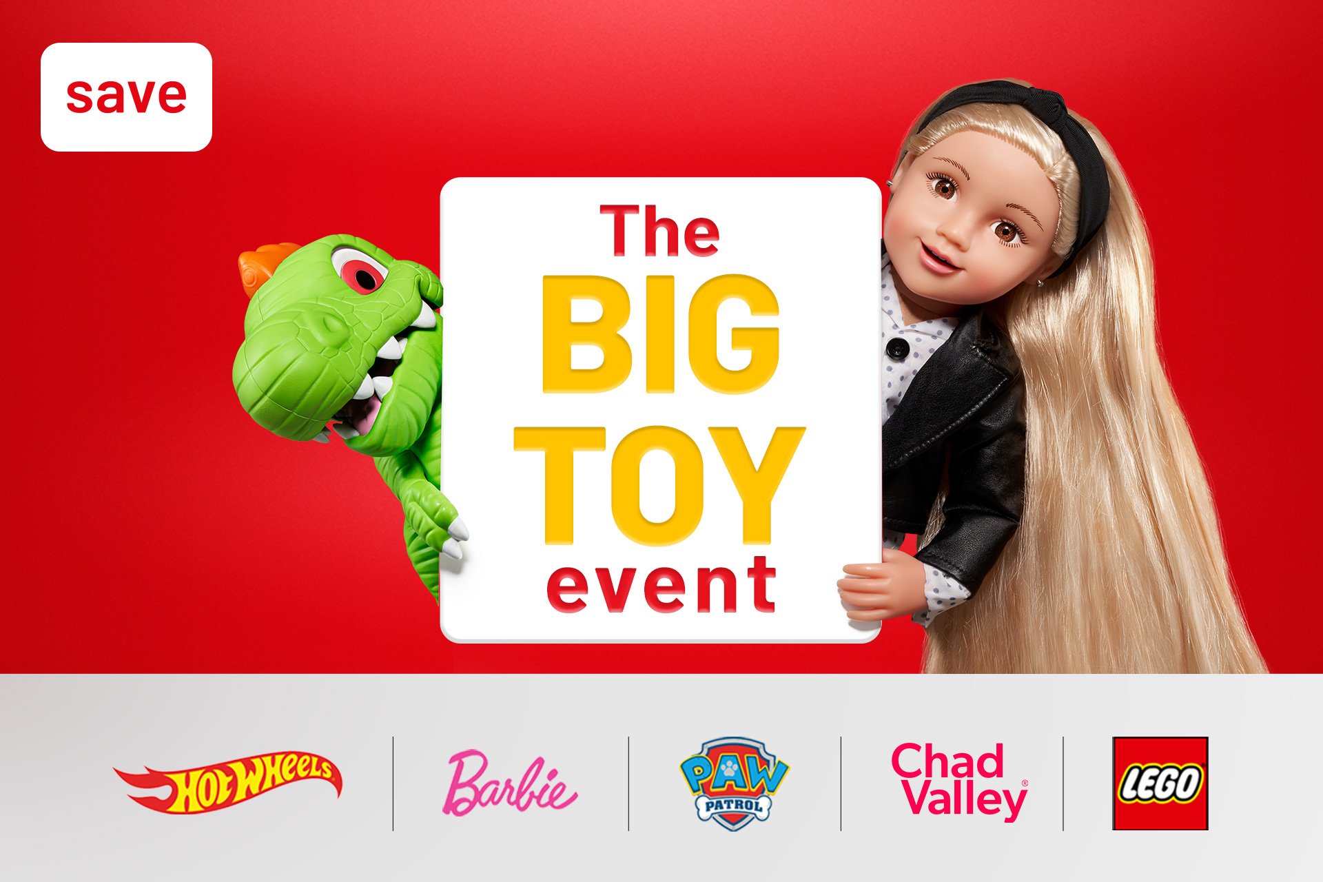 Save up to 50% on selected toys. Get big savings on big toy brands.