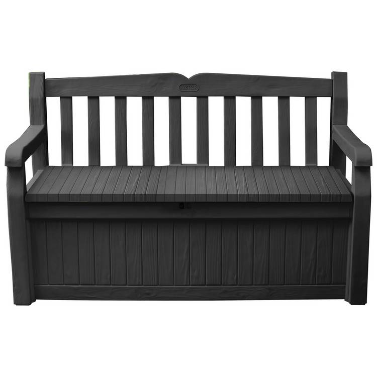 Keter Eden Bench 265L Outdoor Garden Storage Box - Grey 0