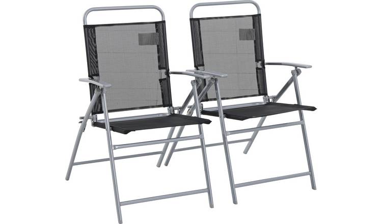 Buy Argos Home Atlantic Steel Set of 2 Folding Chairs | Garden chairs and sun loungers | Argos