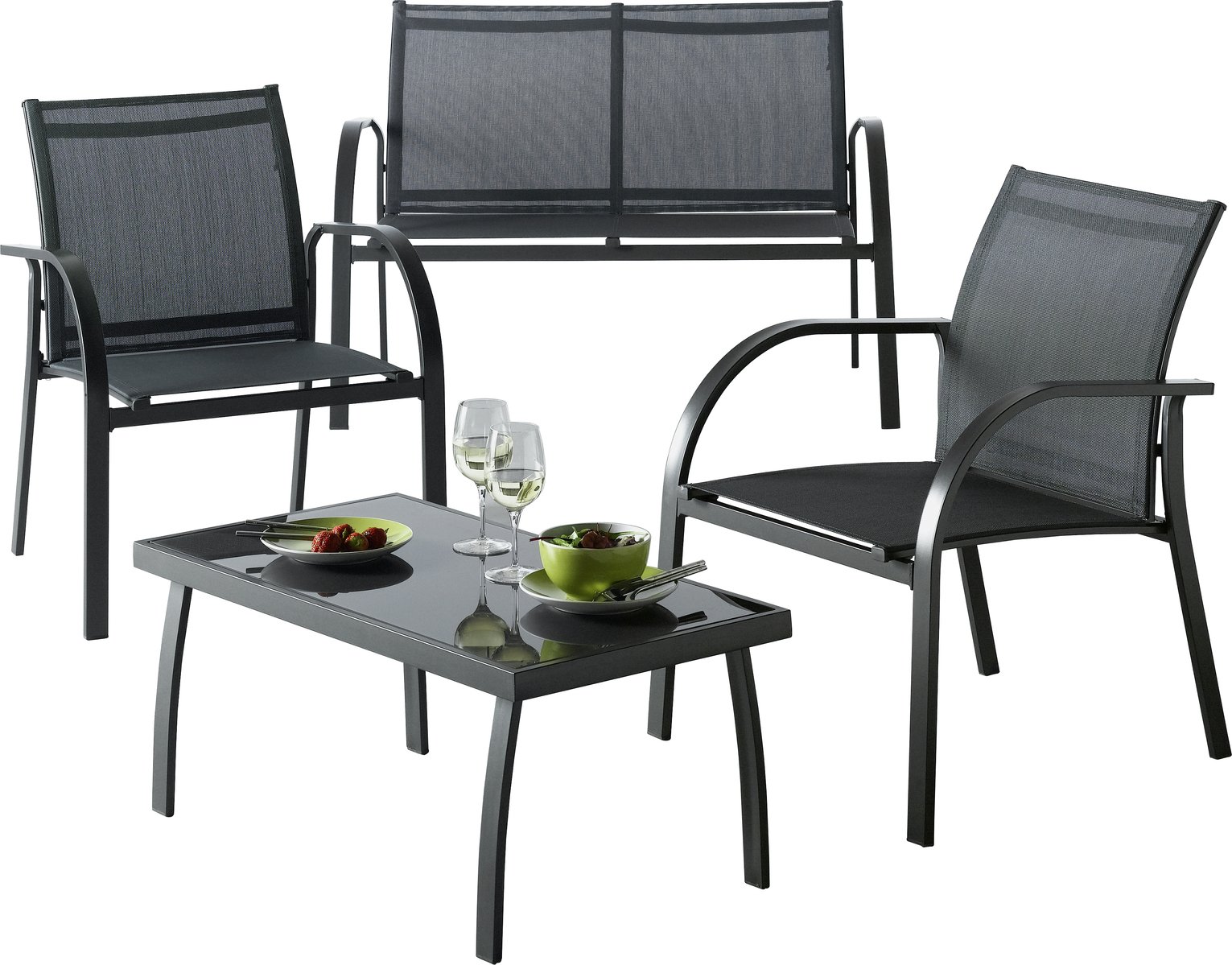 Argos Home Milan 4 Seater Metal Sofa Set