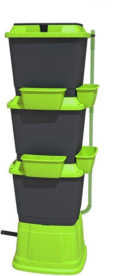 Rainwater Terrace 3 Tier 200 Litre Water Butt - Black/Green