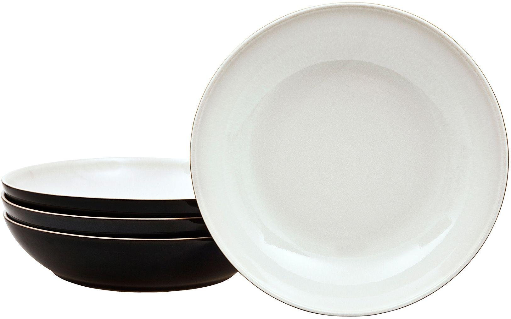Denby Everyday Set of 4 Stoneware Pasta Bowls - Black Pepper