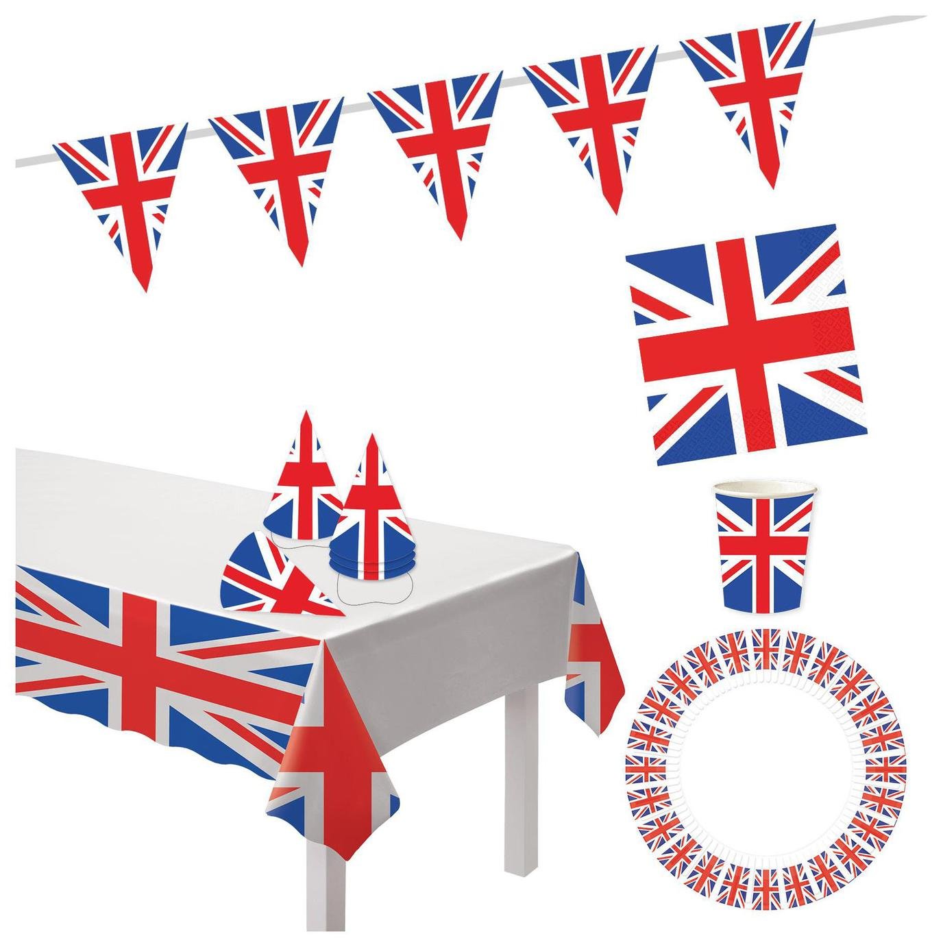 Union Jack Party Decorations and Tableware Pack
