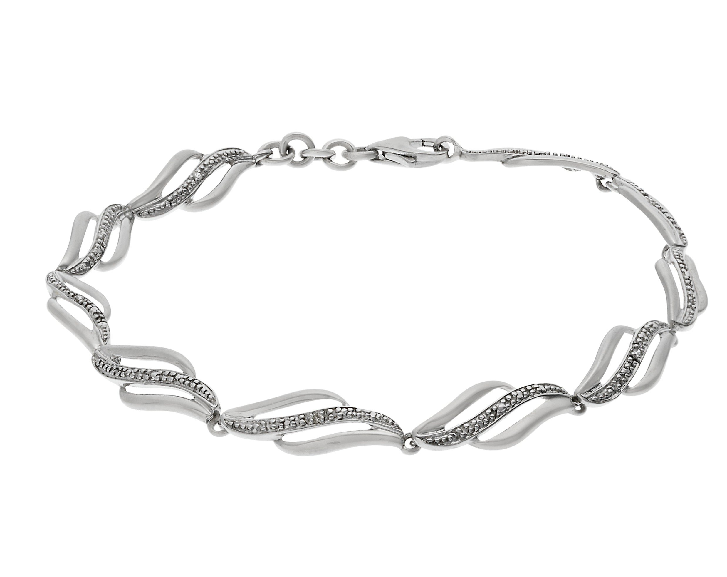 Revere 9ct White Gold Diamond Accent Bracelet