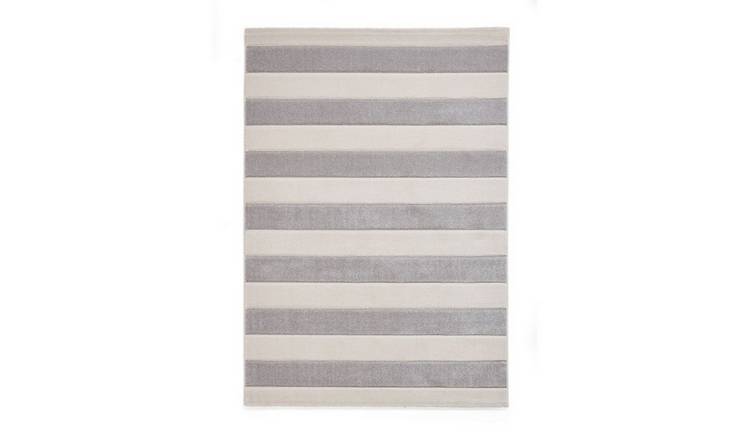 Mega Flooring Grey Modern Striped Rug - 160 x 230cm