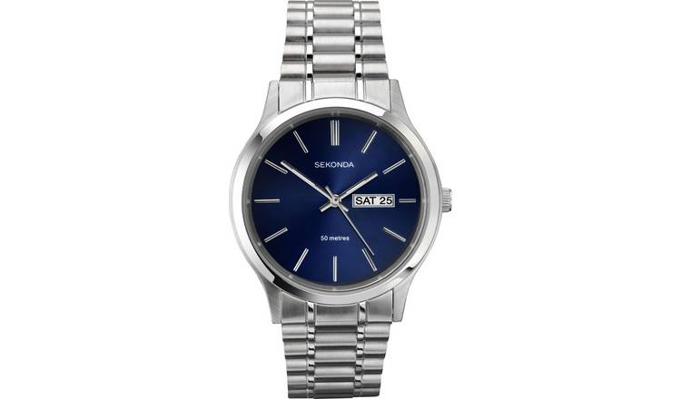 Buy Sekonda Men's Blue Dial Stainless Steel Bracelet Watch | Men's ...