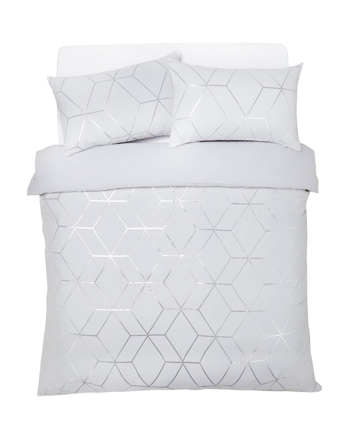 Argos Home Silver Jacquard Geo Bedding Set Review