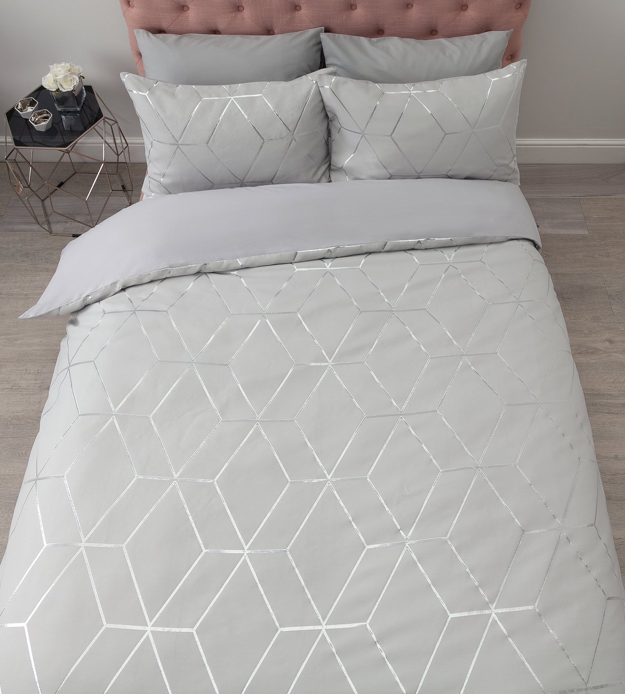 Argos Home Silver Jacquard Geo Bedding Set Review