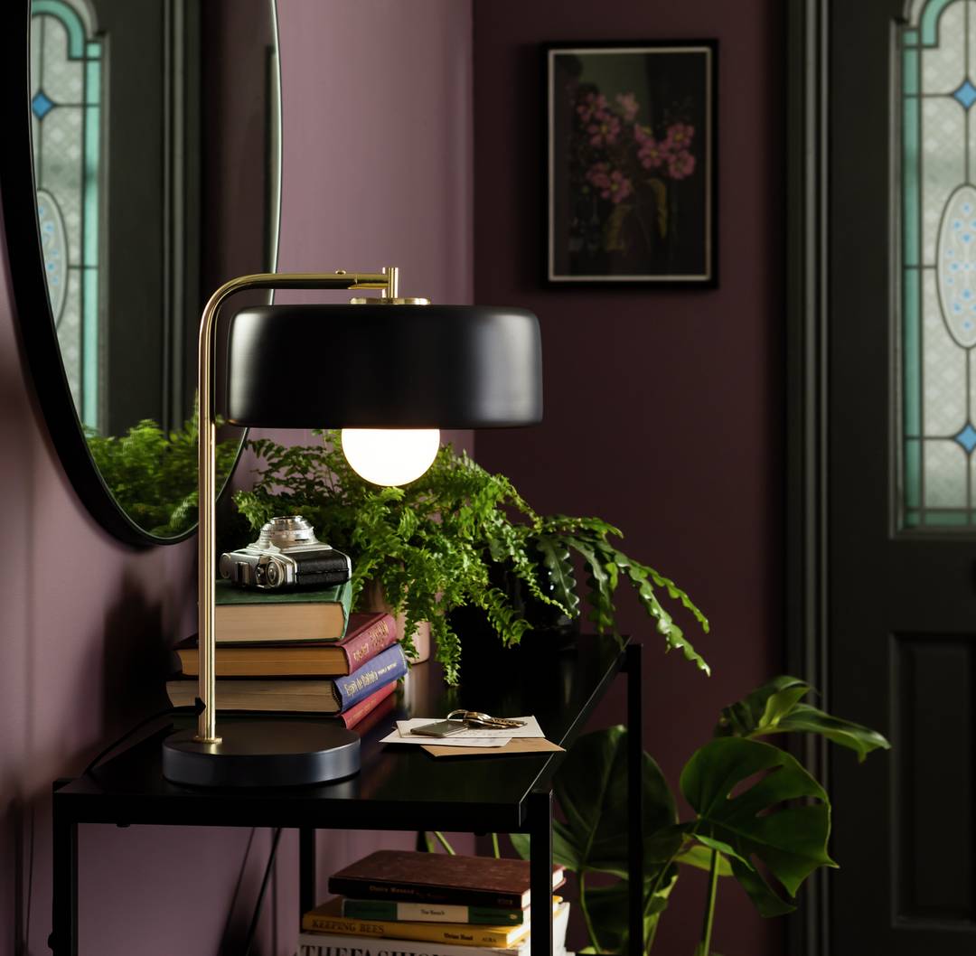Habitat Minah Table Lamp - Black & Brass