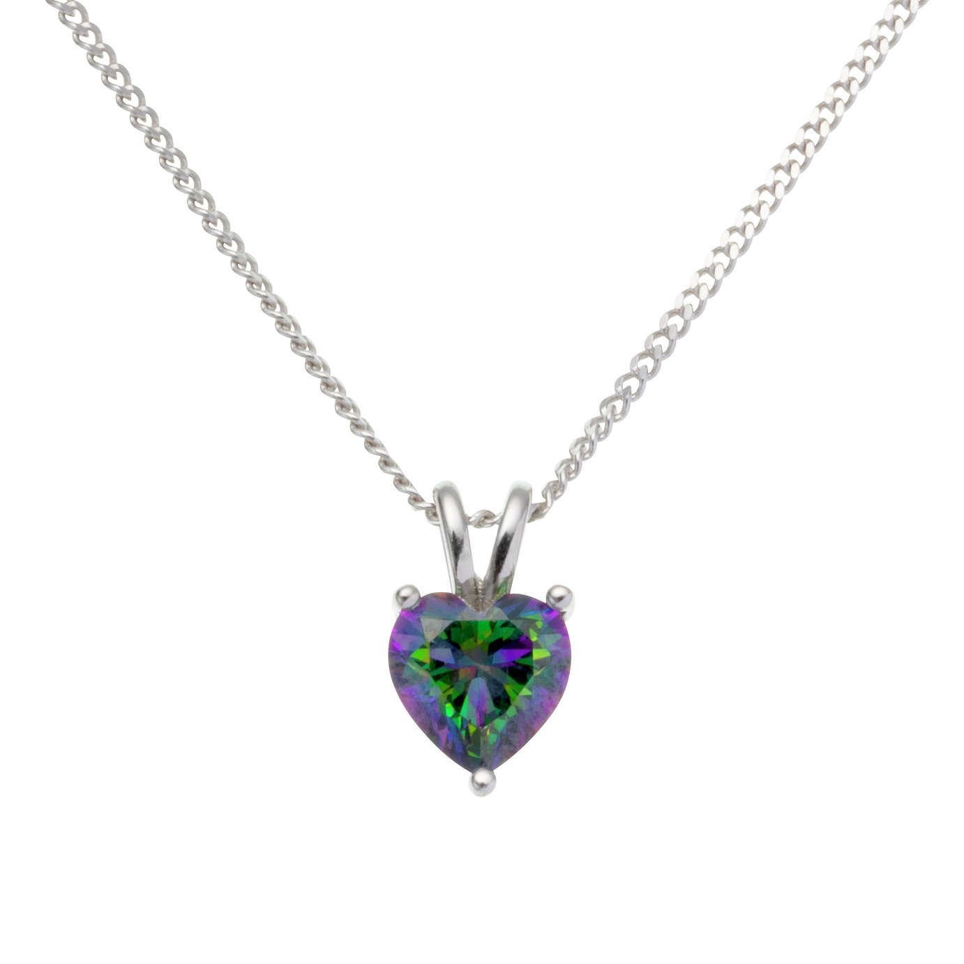 Revere Sterling Silver Cubic Zirconia Mystic Heart Pendant