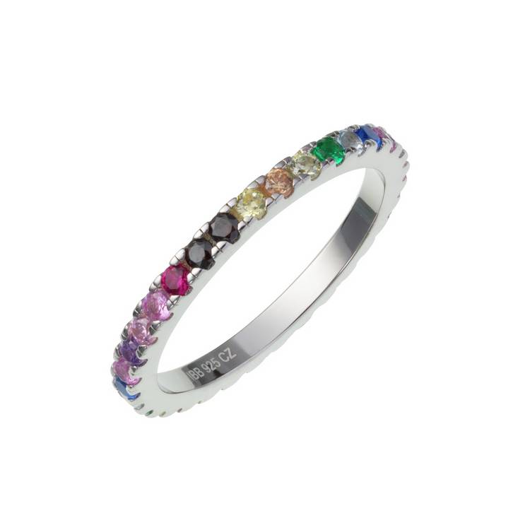 Revere Sterling Silver Cubic Zirconia Eternity Ring - T 0