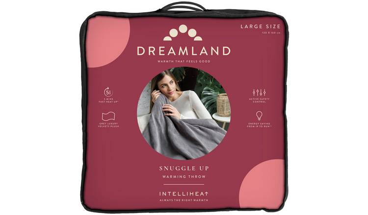 Buy Dreamland Snuggle Up Heated Grey Throw Large Electric