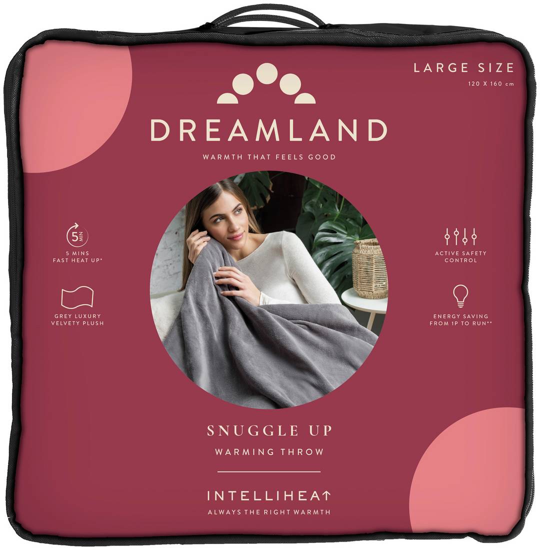 Dreamland Heated Throw-Grey