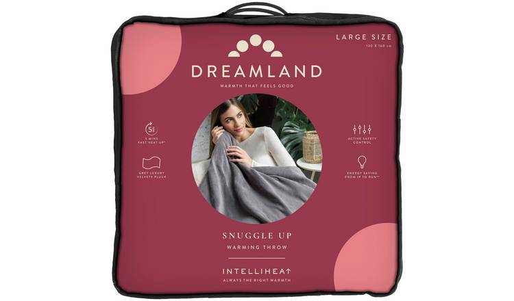 Dreamland Snuggle Up Heated Grey Throw - Large